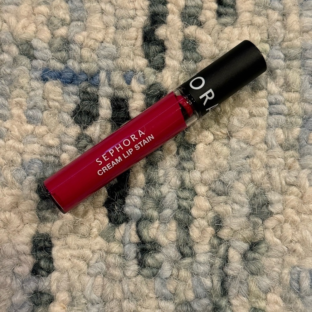 Sephora Cream Lip Stain Hot Pink Lipstick Vibrant Color, 126